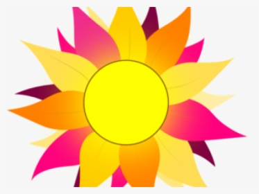 Sunflower Clipart Colorful - Pink Sunflower Clip Art, HD Png Download, Free Download