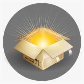 Vector Illustration Of Cardboard Box With Rays Of Light - Magic Box Clip Art, HD Png Download, Free Download