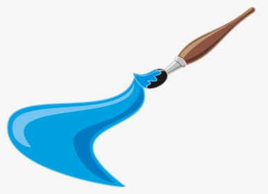 Wing,line,paint Brushes - Blue Paint Brush Clipart, HD Png Download, Free Download