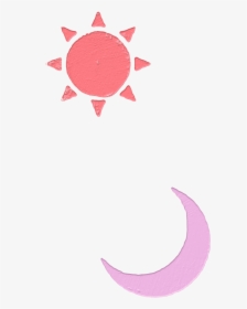 Light Red Sun And Light Purple Moon Sticker - Illustration, HD Png Download, Free Download