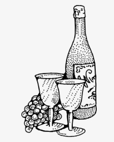 Wine Clip Art - Wine Clipart Black And White, HD Png Download, Free Download
