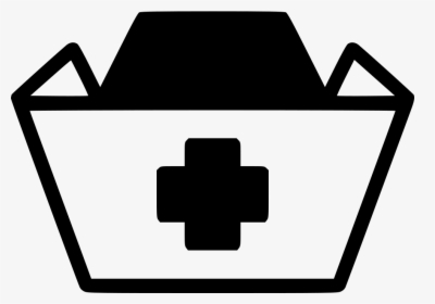 Nurse Hat Cross Medical Medic - Nursing Cap Clip Art Black And White, HD Png Download, Free Download