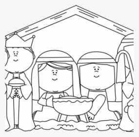 Transparent Wise Men Png - Nativity Christmas Clip Art Black And White, Png Download, Free Download