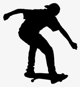 Boy On Skateboard Silhouette - Skateboard Silhouette, HD Png Download, Free Download