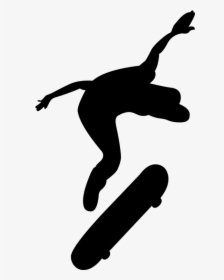 Skateboard Silhouette Finger Black Clip Art - Imagen De Patinetas Blanco Y Negro, HD Png Download, Free Download