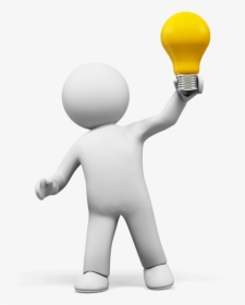 Idea Light Bulb - 3d Stick Man Png, Transparent Png, Free Download