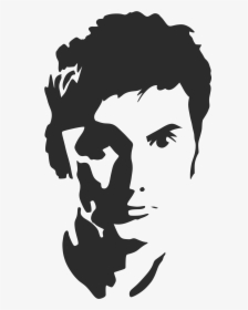 David Tennant Tenth Doctor Doctor Who Silhouette Stencil - Doctor Who Silhouette, HD Png Download, Free Download