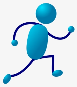 Stickman, Stick Figure, Man, Blue, Exercise, Moving - Stick Man Running, HD Png Download, Free Download