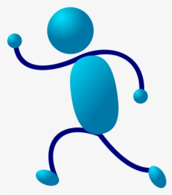 Stickman, Stick Figure, Man, Blue, Running, Jogging - Stick Man Clipart, HD Png Download, Free Download