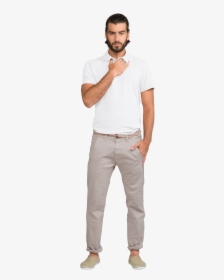 Man With T Shirt Png - Man In White Polo, Transparent Png, Free Download