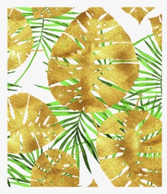 Green And Gold Tropical Leaf Png, Transparent Png, Free Download