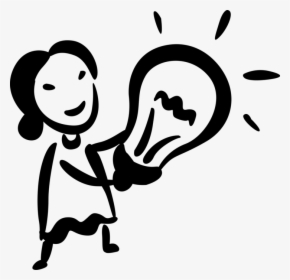 Image Png Bright Ideas Light Bulb Woman - Bright Idea Vector Black And White, Transparent Png, Free Download