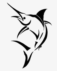 Sailfish Paper Decal Atlantic Blue Marlin Clip Art - Blue Marlin Black And White Clipart, HD Png Download, Free Download