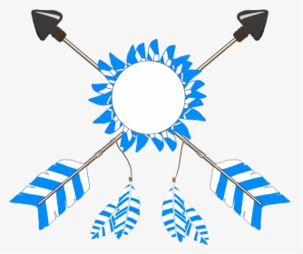 Crossed Tribal Arrows Blue Feathers - Crossed Arrows Clip Art, HD Png Download, Free Download
