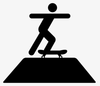 Skateboard Sportive Skater Skating Silhouette - Skateboarding Silhouette, HD Png Download, Free Download
