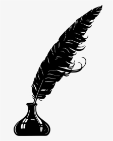 Vintage Feather Inkwell Silhouette Clip Arts - Silhouette Of A Quill, HD Png Download, Free Download