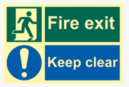 Asec `fire Escape Keep Clear` Sign Photoluminescent - Fire Exit, HD Png Download, Free Download