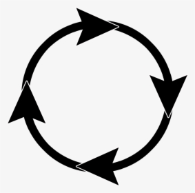 Black Curved Arrow Frame - Circle With Arrows Png, Transparent Png, Free Download