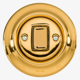 Porcelain Wall Switch Gold Fat Button - Retro Lichtschalter, HD Png Download, Free Download