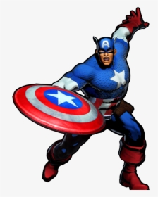 Captainamerica Ultimate Mvc3 Full Victory - Ultimate Marvel Vs Capcom 3 Captain America, HD Png Download, Free Download