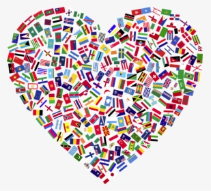 Heart, Flags, Countries, United, Unity, Togetherness - Heart Flags, HD Png Download, Free Download