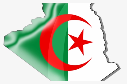 Algeria Flag Country Map - Algeria Country Flag Map, HD Png Download, Free Download