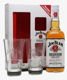 Jim Beam White W/ 2 Rock Glasses, HD Png Download, Free Download