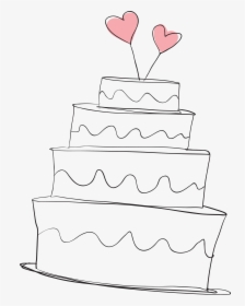 Clip Art Wedding Cake Clip Art - Line Art, HD Png Download, Free Download