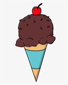 Chocolate Ice Cream Cone By Talking Dog - Chocolate Ice Cream Cone Clip Art, HD Png Download, Free Download