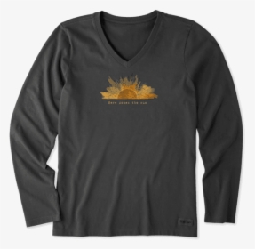 Women"s Here Comes The Sun Engraving Long Sleeve Crusher - Life Is Good, HD Png Download, Free Download