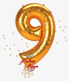 Gold Jumbo Number - 9 Balloon Png, Transparent Png, Free Download
