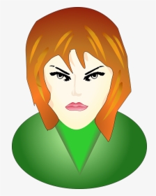 Face Of Angry Woman Vector - Girl Face Vector Clipart, HD Png Download, Free Download