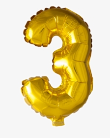 3 , 40" - Gold 3 Balloon Png, Transparent Png, Free Download