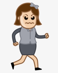 Very Angry Woman Gy5u4yuo - Cartoon Lady Walking, HD Png Download, Free Download