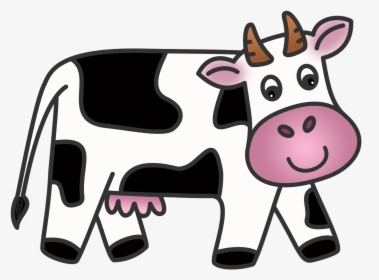 Cow Clipart - Cartoon Cow Clipart Black And White, HD Png Download, Free Download