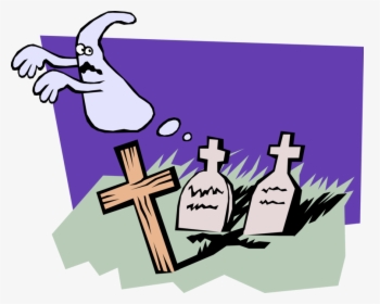 Vector Illustration Of Graveyard With Cross And Tombstones - Let The Past Dead Bury Its Dead, HD Png Download, Free Download