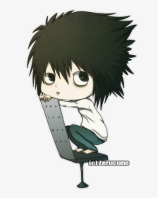 Chibi Lawliet By Zerucune - Cartoon, HD Png Download, Free Download