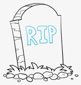 How To Draw A Tombstone - Draw A Grave Easy, HD Png Download, Free Download
