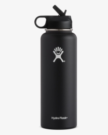 Black Hydro Flask With Straw, HD Png Download, Free Download