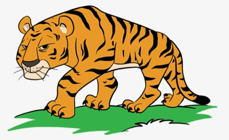 How To Draw Cartoon Tiger - Tiger Cartoon Drawing Easy, HD Png Download, Free Download
