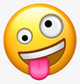 Shhh Clipart Smiley - Crazy Face Emoji Png, Transparent Png, Free Download