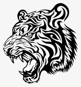 Transparent Tiger Face Clipart Black And White - Black Tiger Vector Png, Png Download, Free Download