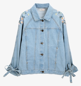 Embroidered Denim Jacket Female Spring And Autumn 2019 - Pocket, HD Png Download, Free Download