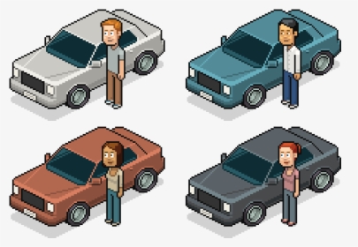 Clip Art Illustration Design Cars Free - Car Isometric Pixel Art, HD Png Download, Free Download