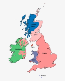 Language Map Of Great Britain, HD Png Download, Free Download