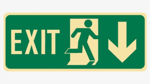 Brady Glow In The Dark And Standard Floor Exit Symbol - Exit Sign Right Arrow, HD Png Download, Free Download