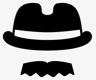 Fedora Hat And Moustache - Icon, HD Png Download, Free Download