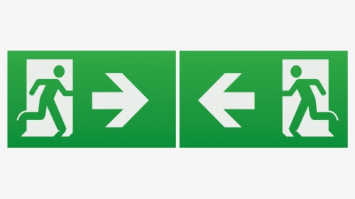 Running Man Legend With Left/right Facing Arrow For - Fire Exit Sign Png, Transparent Png, Free Download