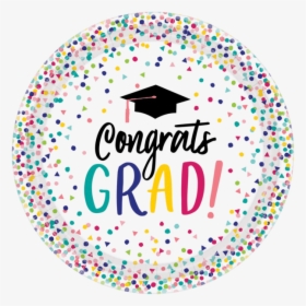 Congrats Grad Confetti Lunch Plates - Graduation Foil Balloons, HD Png Download, Free Download