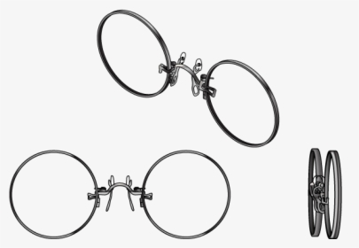 Three Views Of Pince Nez Frames - Teddy Roosevelt Glasses, HD Png Download, Free Download